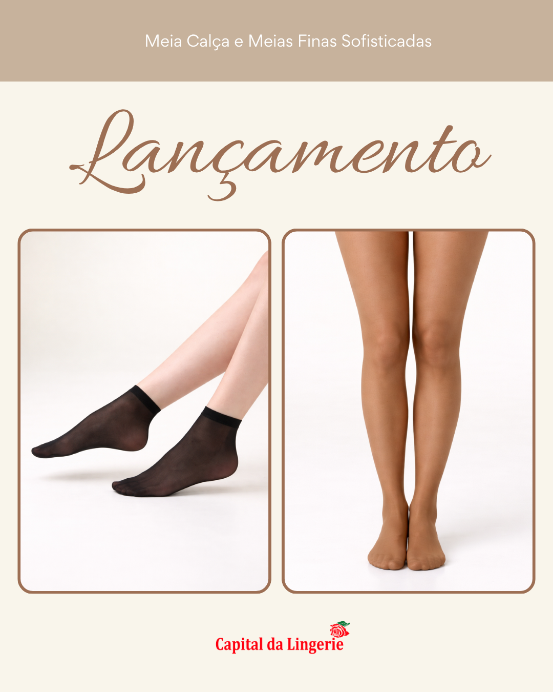 Lançamento meia-calça e meias finas sofisticadas