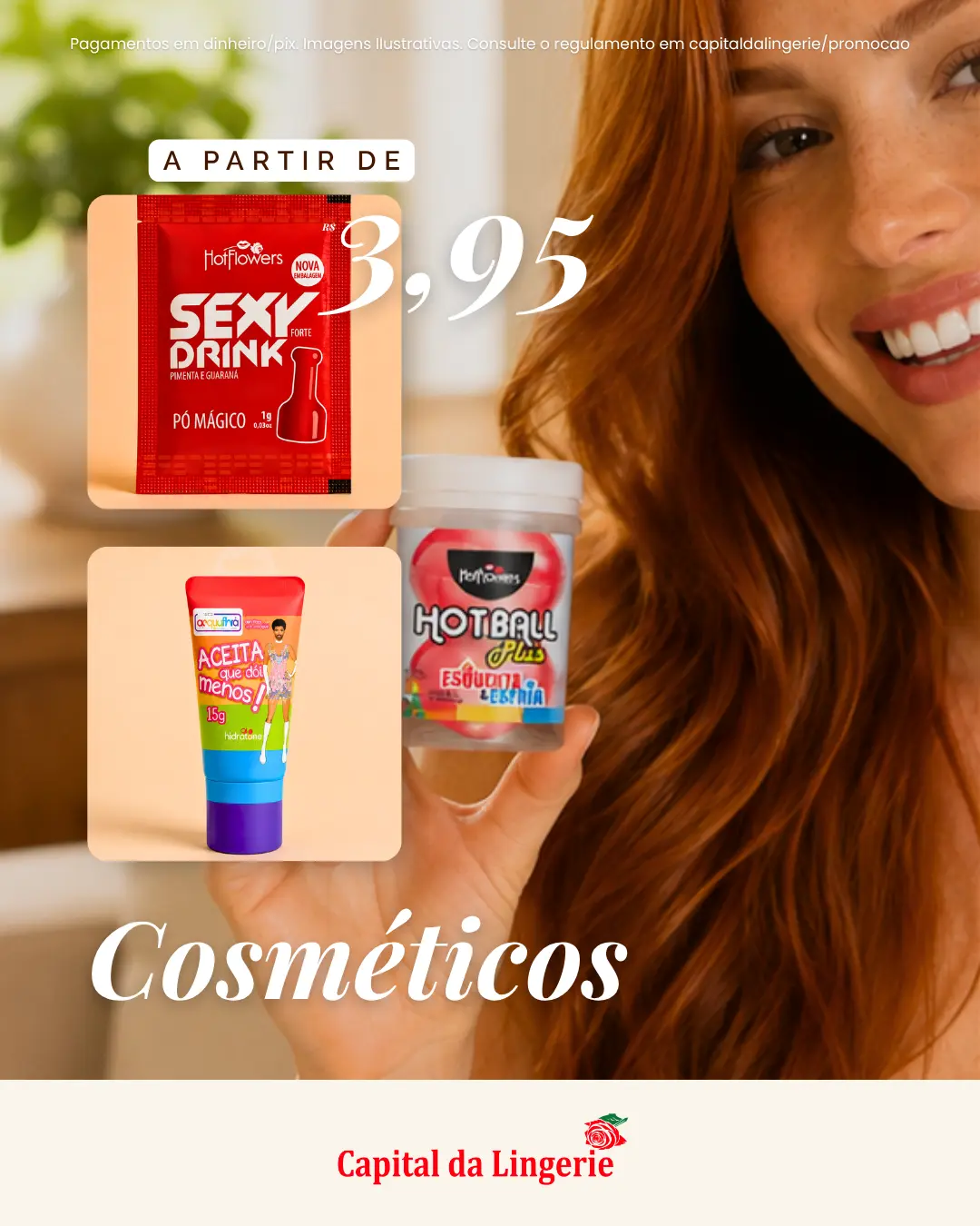 Oferta de cosméticos a partir de R$ 3,95
