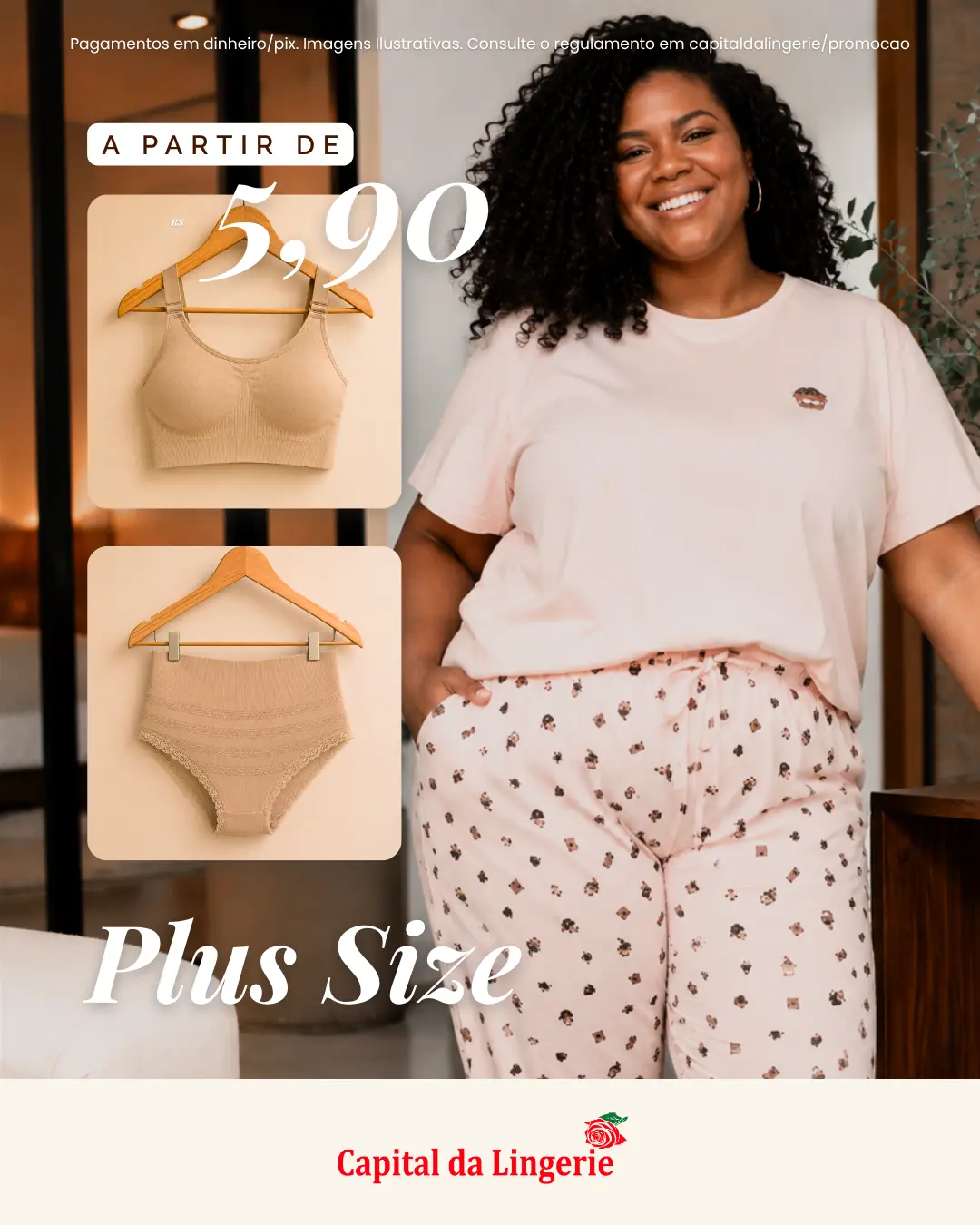Oferta plus size a partir de R$ 5,90