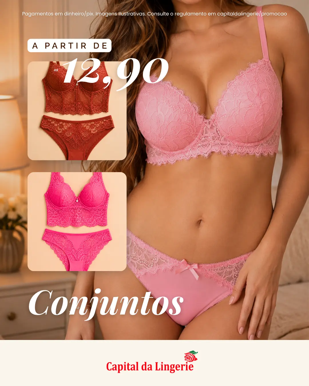 Oferta de conjuntos a partir de R$ 12,90
