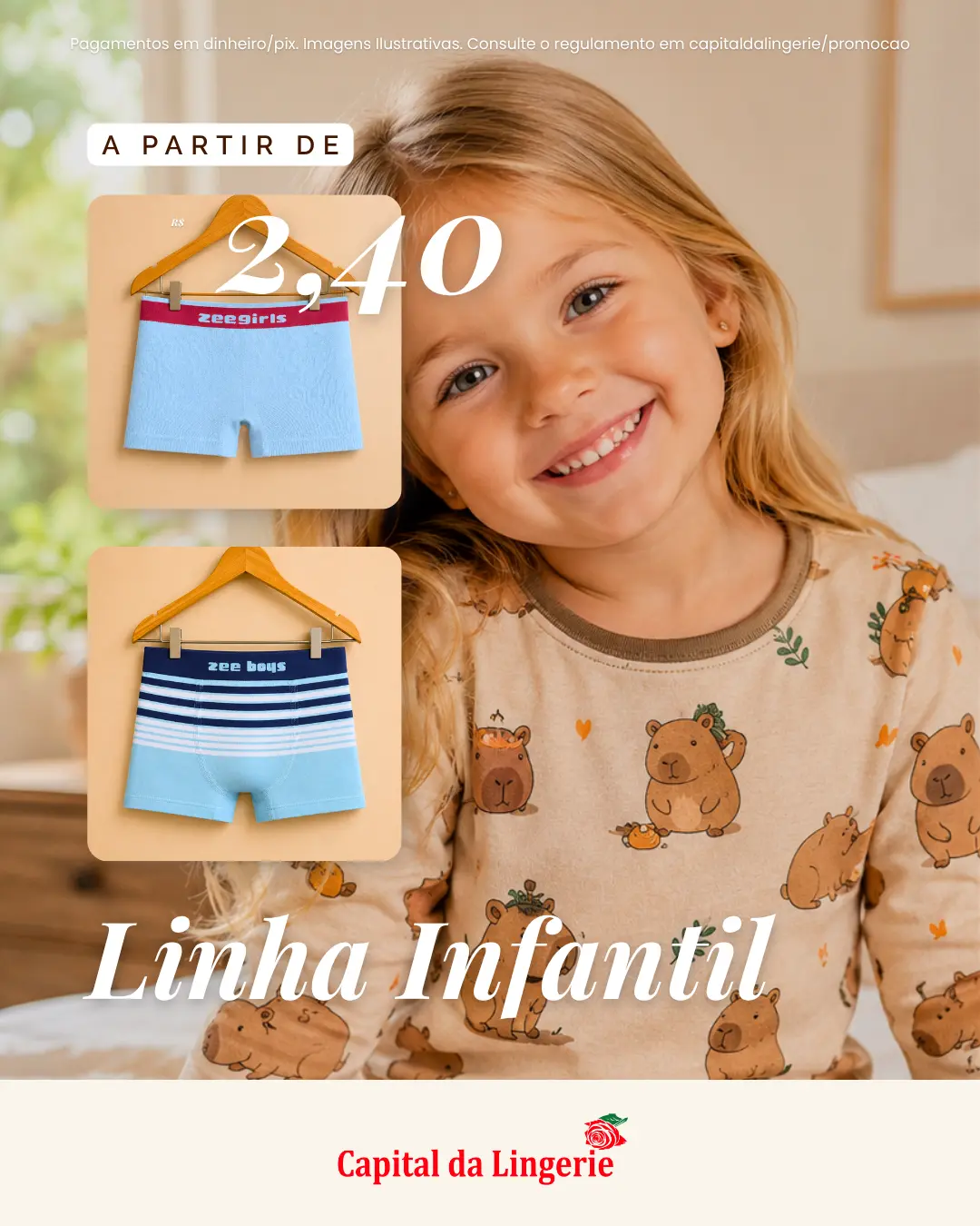 Oferta da linha infantil a partir de R$ 2,40