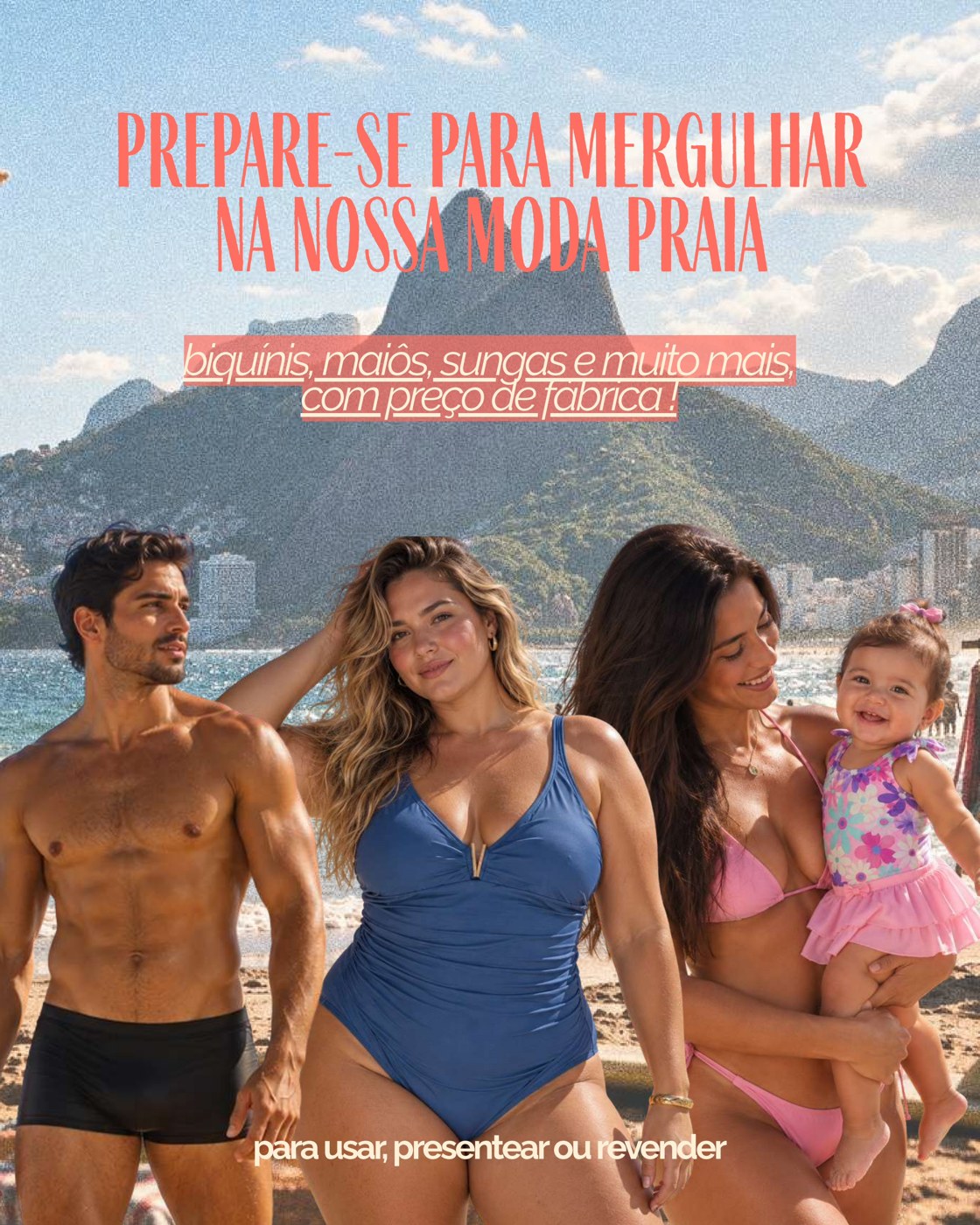 Prepare-se para mergulhar na nossa moda praia — biquínis, maiôs e sungas